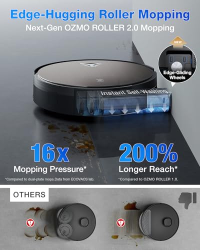 ECOVACS DEEBOT X11 OmniCyclone Robot Vacuum and Mop, PowerBoost Charging, OZMO Roller 2.0 Self-Washing, 19,500Pa Suction, Bagless Station, AIVI 3D Navigation, Hardwood/Carpet/Tile
