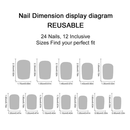 plalely Square Press on Nails Short Colorful Fake NailCute Cherry，Daisy，Polka Dot Design Acrylic Nail Press ons Stick on Nails for Women 24pcs