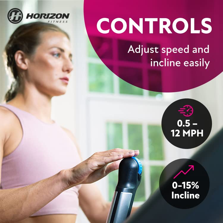 Horizon Fitness 7.4 AT Studio Series 3.5 HP Smart Treadmill with Bluetooth and Incline, Heavy Duty Folding Treadmill 350lbs Weight Capacity, Pro Running Machine for Home Exercise and Running with Apps