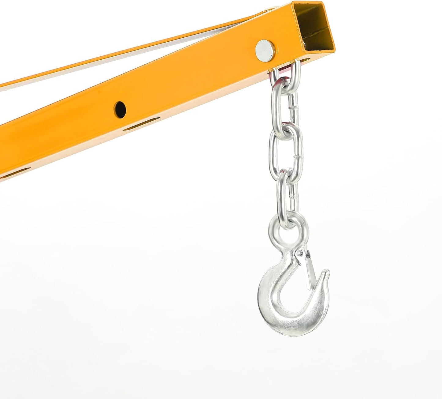 Towallmark Hydraulic Pickup Truck Crane, 1000 LBS Capacity Hitch Mounted Crane with 360° Swivel, 3 Adjustable Capacities (500 to 1000 LBS) for Construction Goods Lifting, Yellow