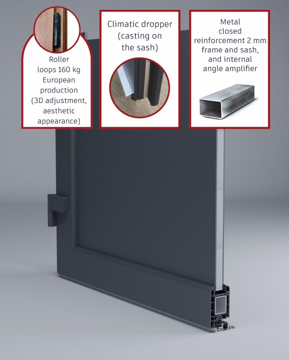 VDOMDOORS Front Exterior Prehung Metal-Plastic Door Frosted Glass | Manux 8112 White Silk | Side Sidelite Transom | Residential Doors Entrance Patio Garage 50 x 80 (W36+14 x H80) Right-Inswing