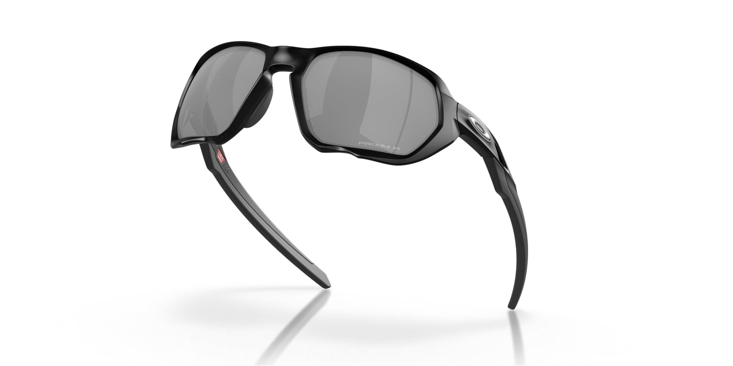 Oakley Mens OO9019 Plazma Rectangular Sunglasses, Matte Black/Prizm Black Polarized, 59 mm