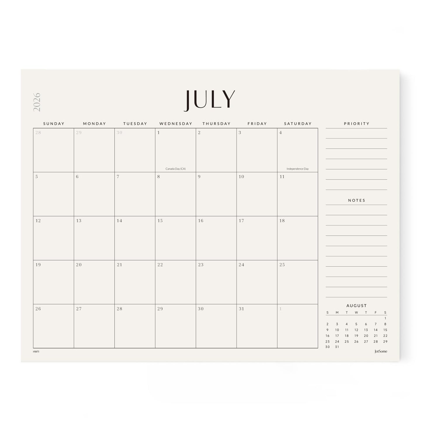 Jotsome Large Desk Calendar 2026-2027, Desk Pad Calendar From Now to June 2027 22x17 inch, Desk Blotter Calendar for Home and Office, Easy Planning (Beige, 17" x 22")