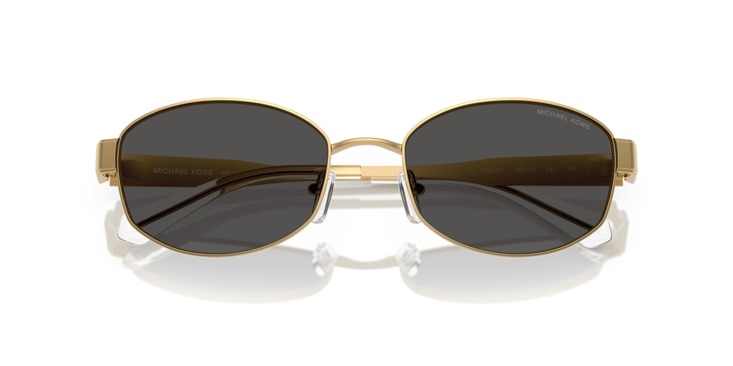 Michael Kors MK1161 Monte Carlo Sunglasses, Yellow Gold/Dark Grey Solid, 56 mm