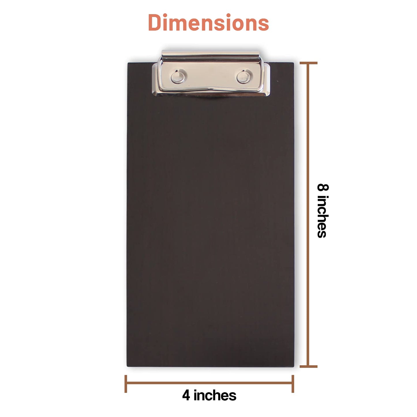 Olbia 10-Pack Wood Check Presenters for Restaurants, Server Book, Menu Holder for Cafes, Wooden Clip Board, Cute Waitress Book Organizer, Server Note Pads, Guest Check Book 8" x 4" (Walnut)