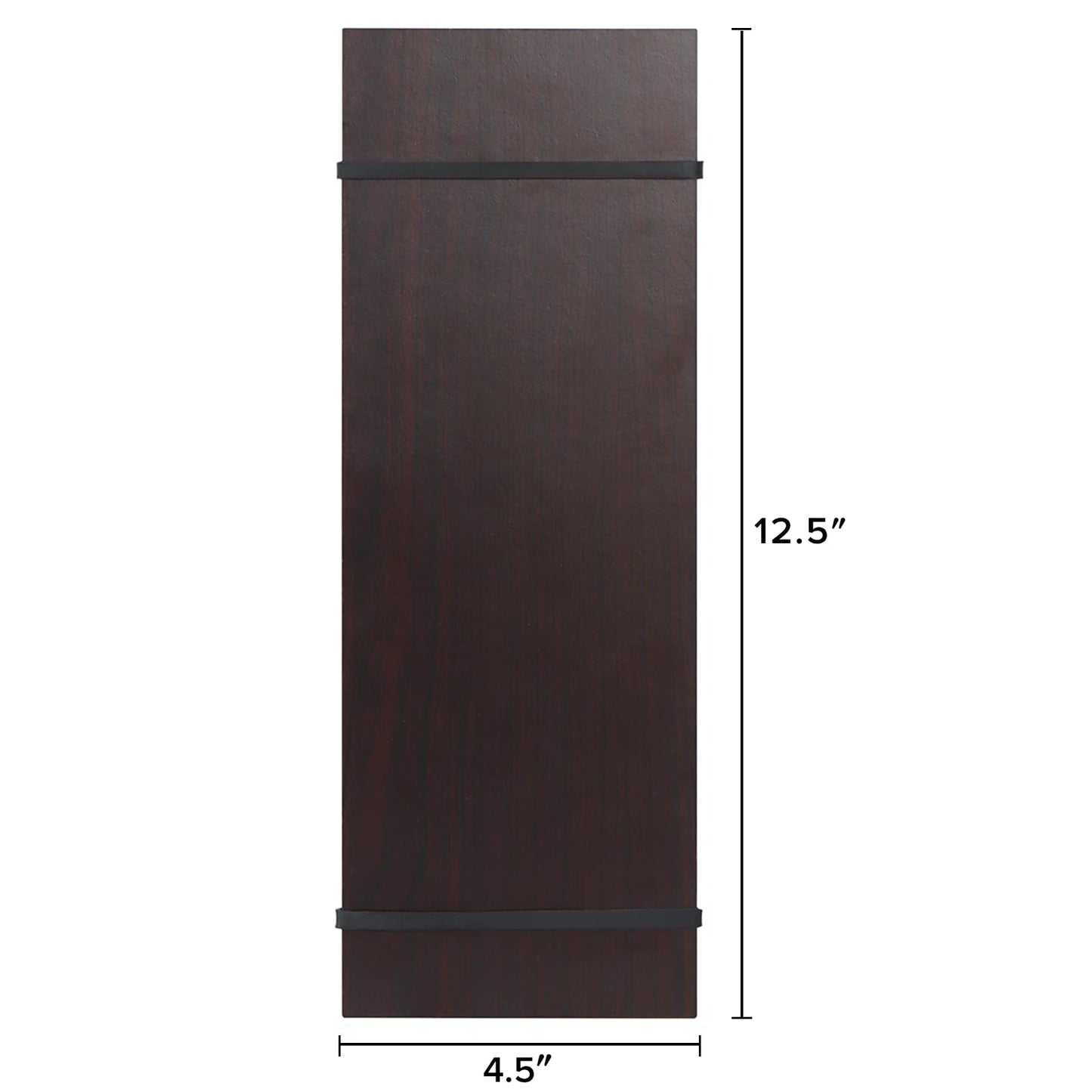 LZMS 4 Pcs 4 1/2" x 12 1/2" Dark Wood Color Clipboards - Menu Holder - Check Presenter with Straps - for Pocket Sized Notepads