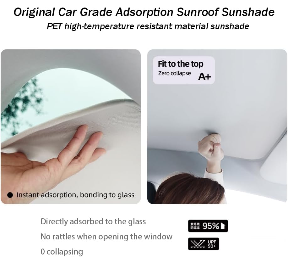 LAST CALL Foldable Sunroof Sun Shade Compatible for Audi Q5 Accesories, Adsorption Insulation Roof Sunshade for Q5 Accessories Heat and UV Reflective Sunroof Shade (Black)