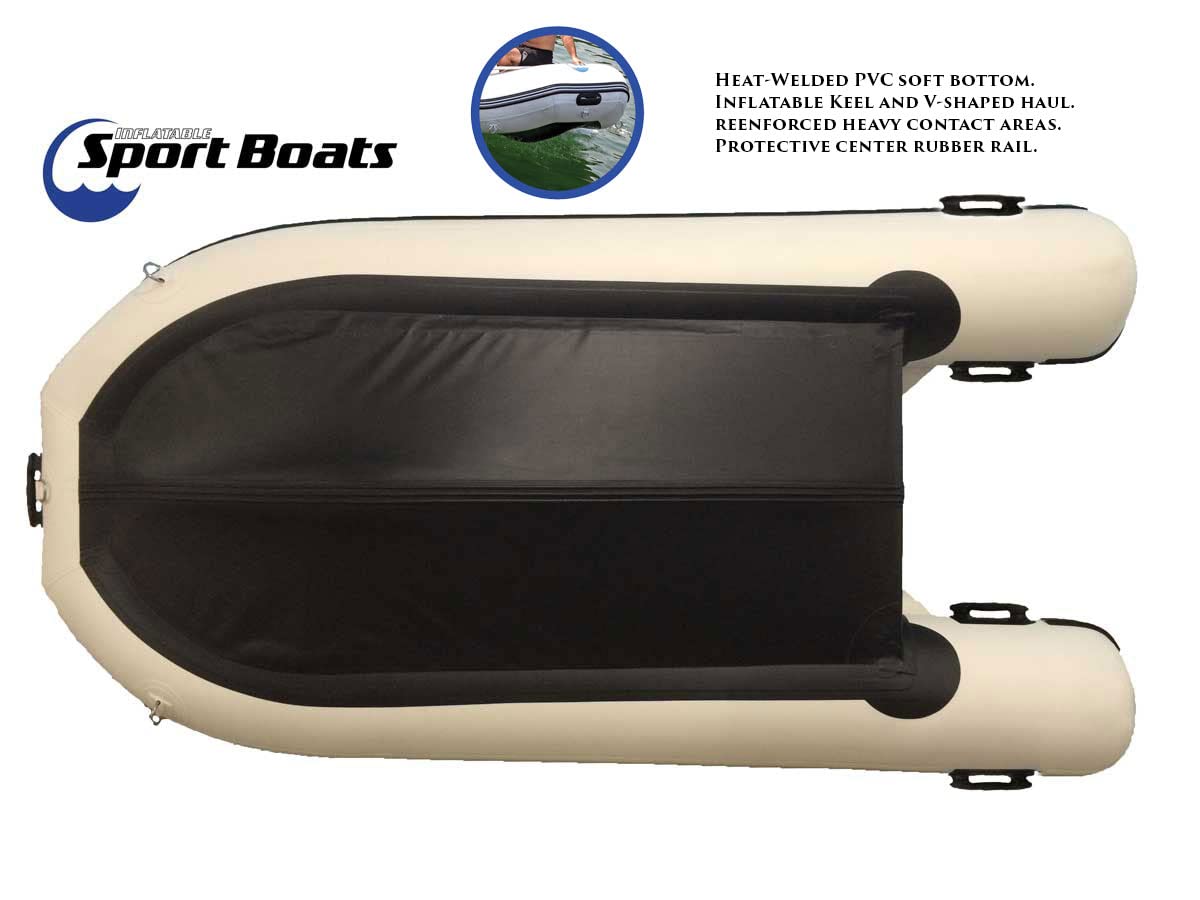 Inflatable Sport Boats Dolphin 8.8' Air Floor with EVA Foam Teak decking - Premium Heat Welded Dinghy