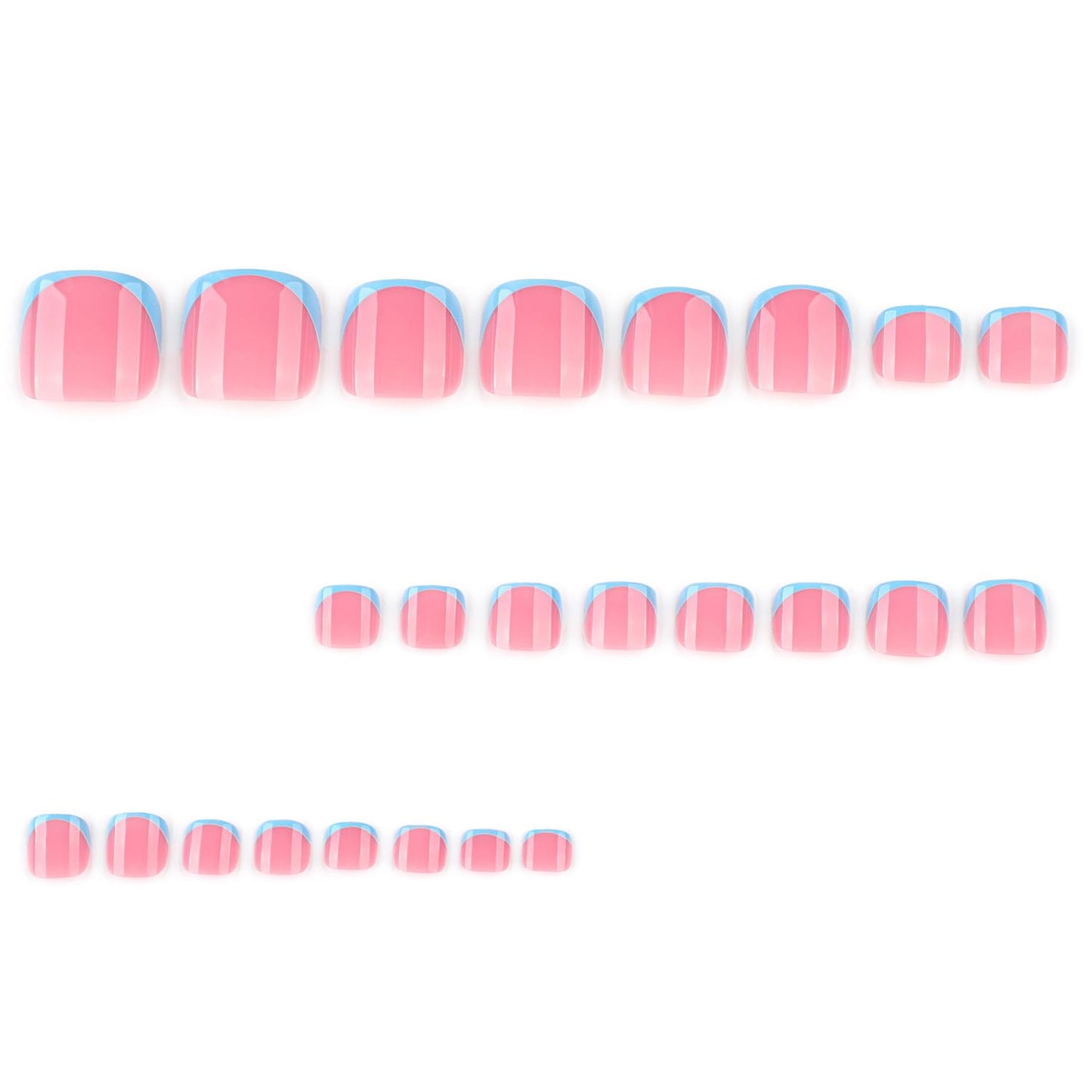 FIEONCIY Press on Toenails with Designs Acrylic Fake Nails for Toe Artificial False Nails with Charms Glue on Toe Nails for Spring Summer Stick on Toenails for Women Girls(JP3800)