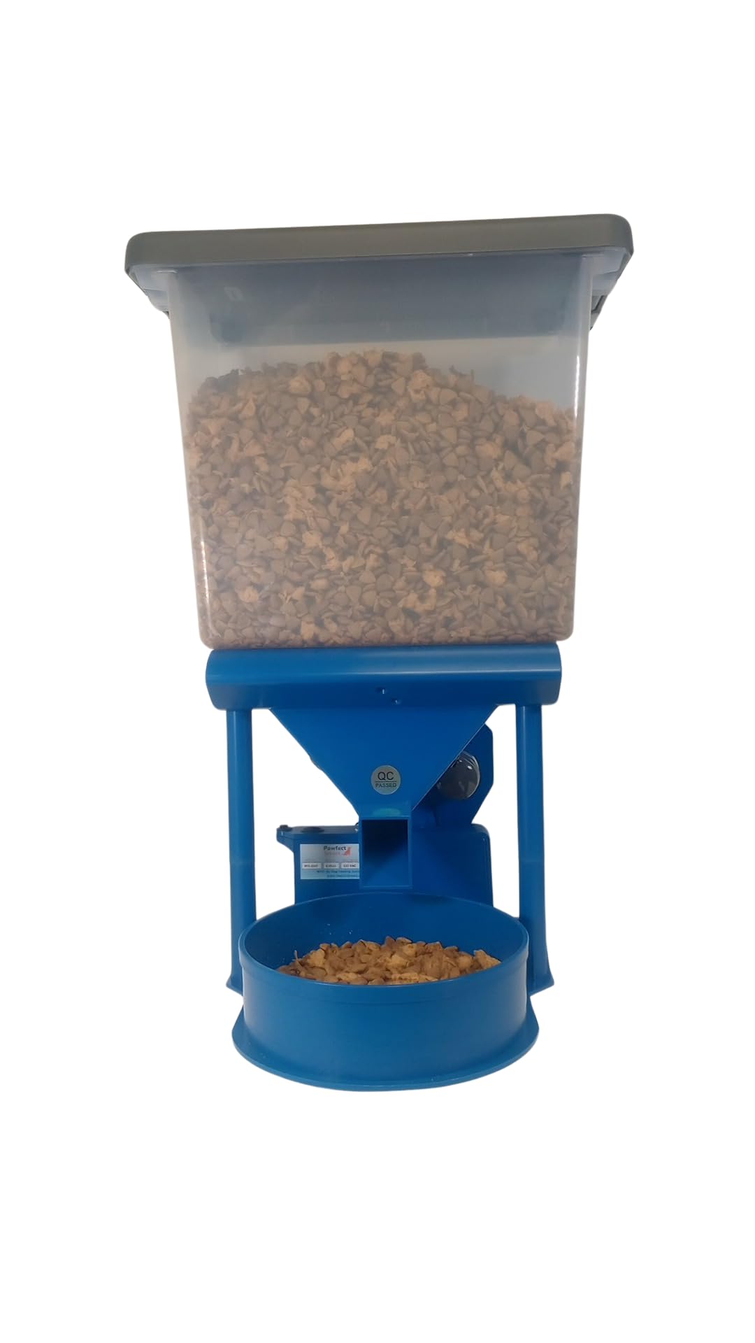 PAWFECTSMART Precision XL Automatic Large Dog Feeder, 30 lb Storage Capacity, Program up to 4 timed Meals/Day with Smartphone, JAM-Free (Royal Blue)