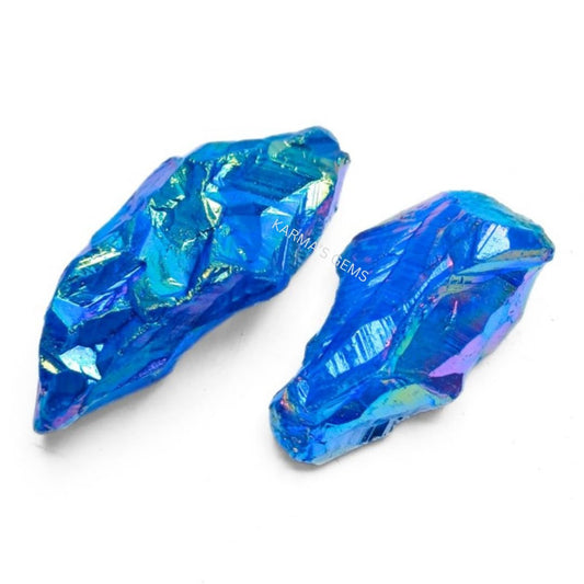 Crystals, Rocks, Jade, Crystals and Healing Stones, Witchcraft Supplies, Healing Crystals, Stones, Healing Stones, Rock Collection, Agate, Raw Stones (Dark Aqua Aura Quartz, 2 Pcs)