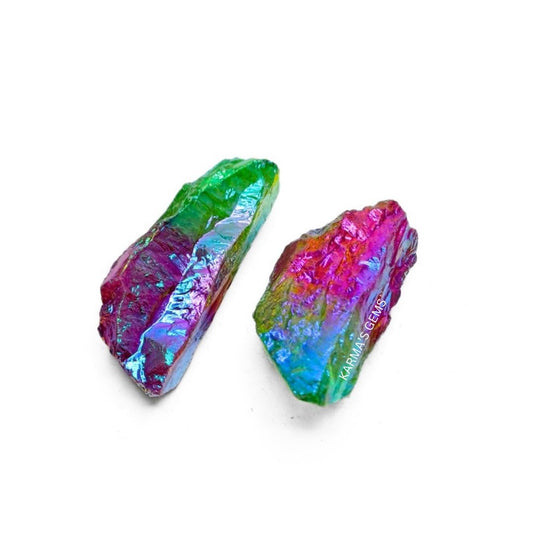 Crystals, Rocks, Jade, Crystals and Healing Stones, Witchcraft Supplies, Healing Crystals, Stones, Healing Stones, Rock Collection, Agate, Raw Stones (Ruby-Green Aura Quartz, 2 Pcs)