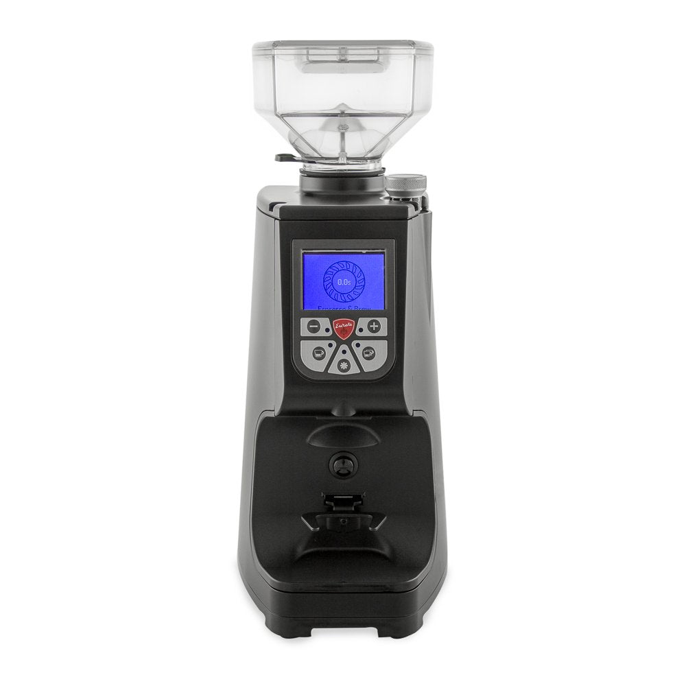 Eureka Atom Commercial Espresso Grinder | 60mm Flat Burrs | Sound Insulation | Programmable Timer Based Dosing | Digital | (Matte Black)