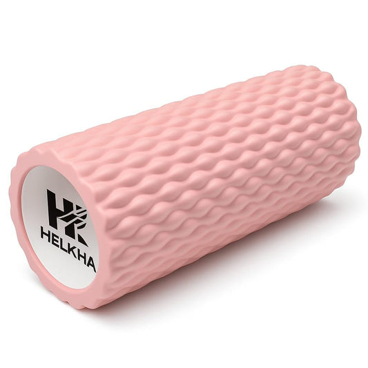 HELKHA Pink Foam Roller-Medium Soft Density Muscle for Muscle Recovery, Yoga, Pilates & Physical Therapy