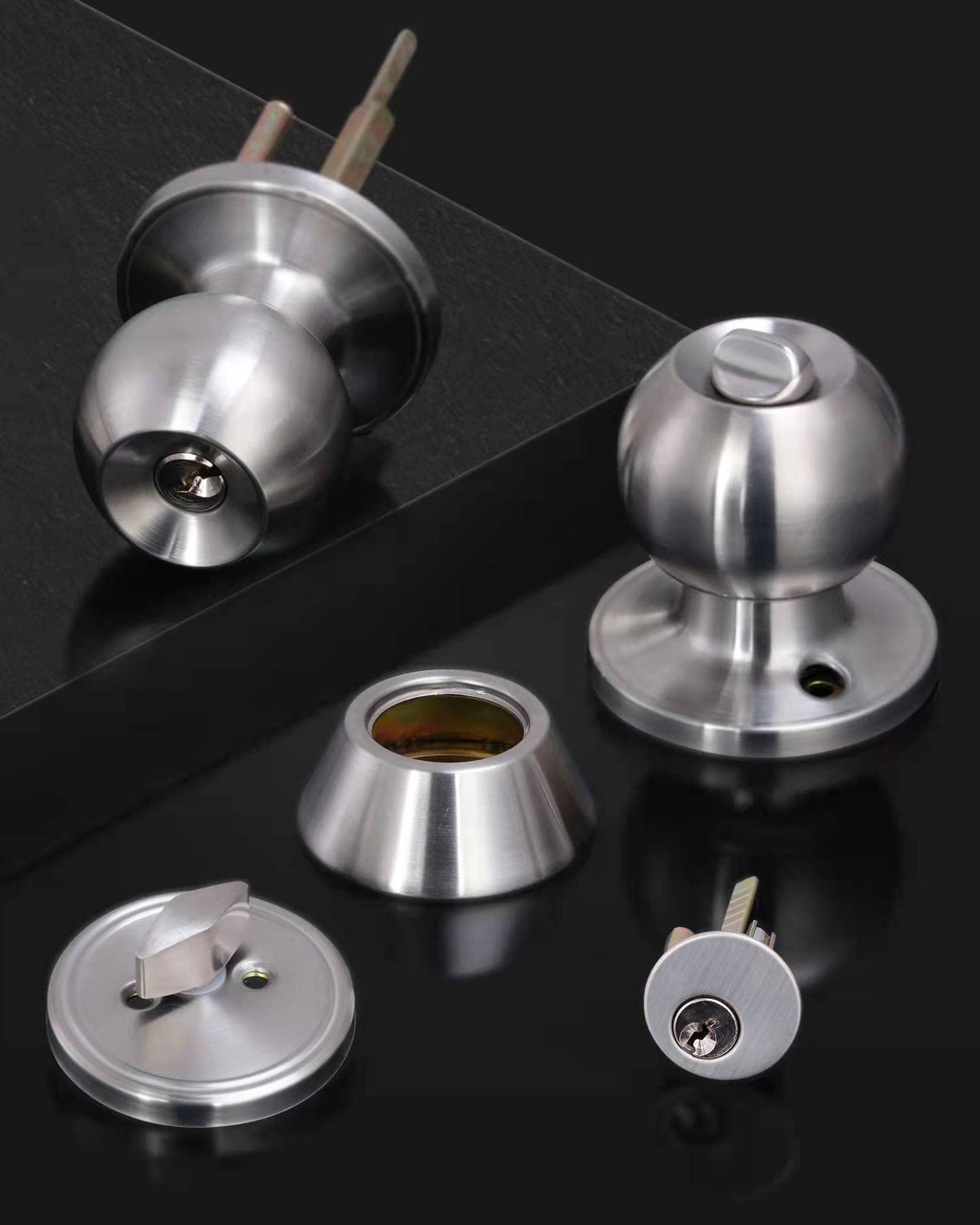 Lanwandeng (4 Sets) All Keyed Same Entry Door Knob and Single Cylinder Deadbolt Combo Set, Satin Nickel Exterior Door Knobs with Lock and Keys for Entrance and Front Door