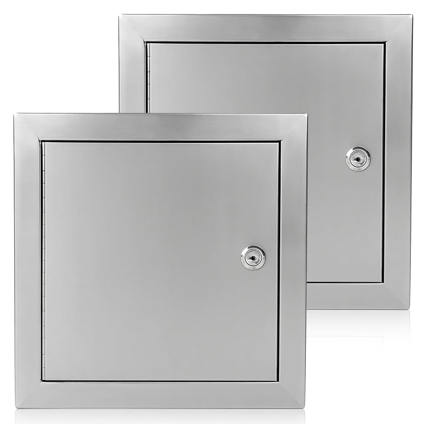 Frienda 2 Pcs 8 x 8 Inch Stainless Steel Metal Universal Access Door with Screwdriver Latch Wall Ceiling Mounted Door Access Panel for Drywall Plumbing Electrical
