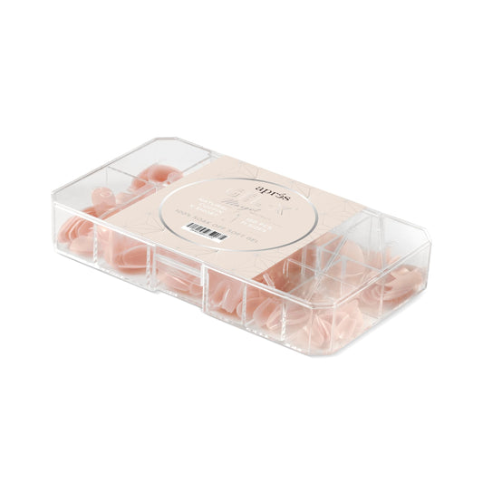 Apres Neutrals Gel-X Margot Box Of Press On Nails, 11 Sizes 00-9, Soft Gel Nail Tip Box (150pcs) (Natural Coffin Extra Short, 150)
