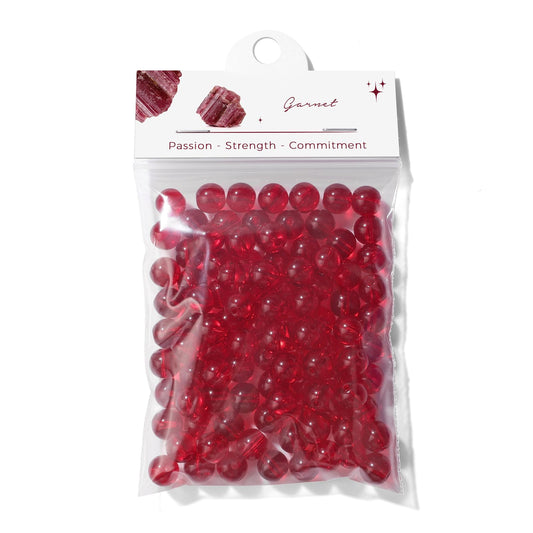 Raicegs 100pcs 8mm Garnet Beads Natural Gemstone Beads Round Loose Beads for Jewelry Making DIY Bracelets Necklace