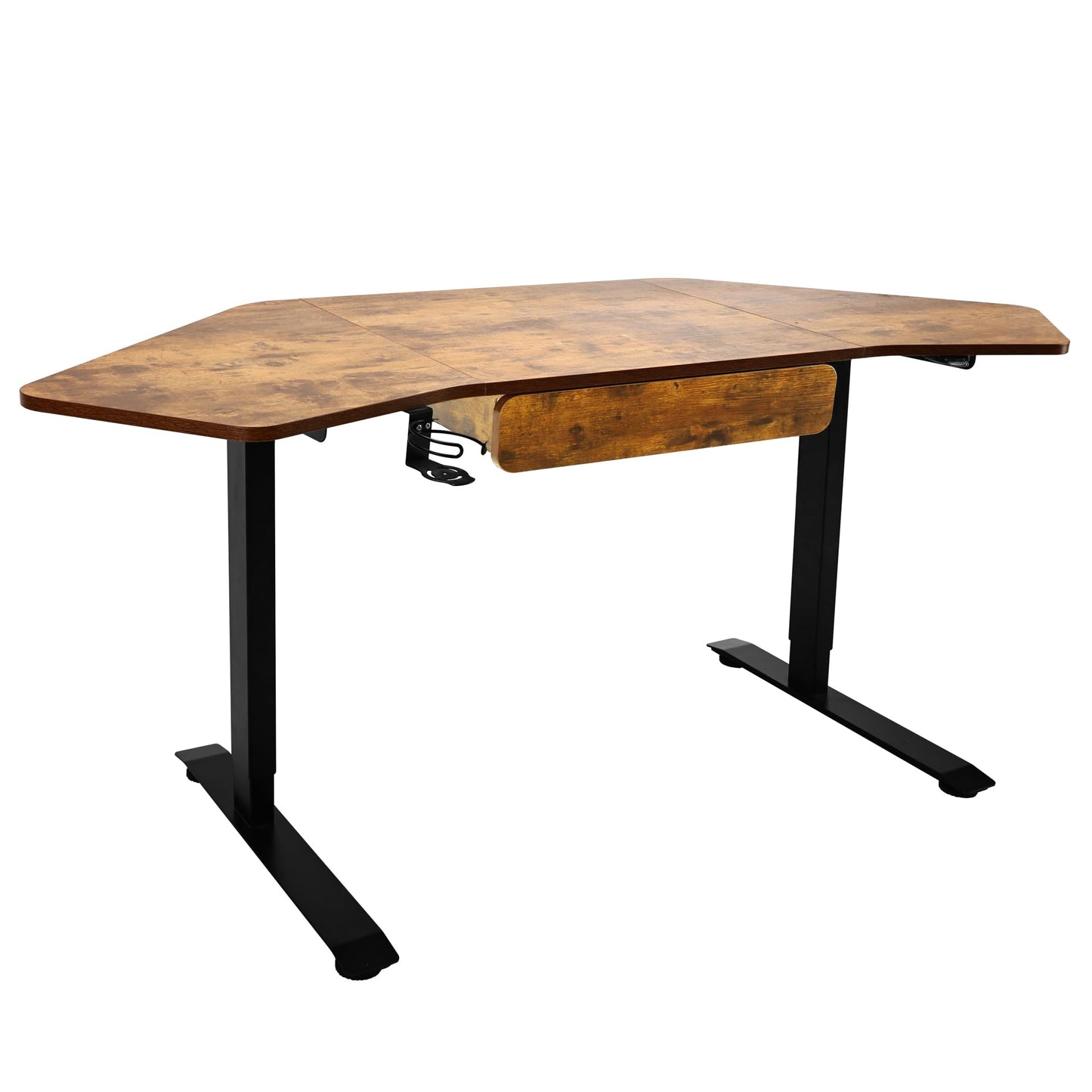 Fromann 71Inch Height Adjustable Standing Sit Stand Up Desk L Shaped Corner Desk with LED Handset, Electric Ergonomic Desk