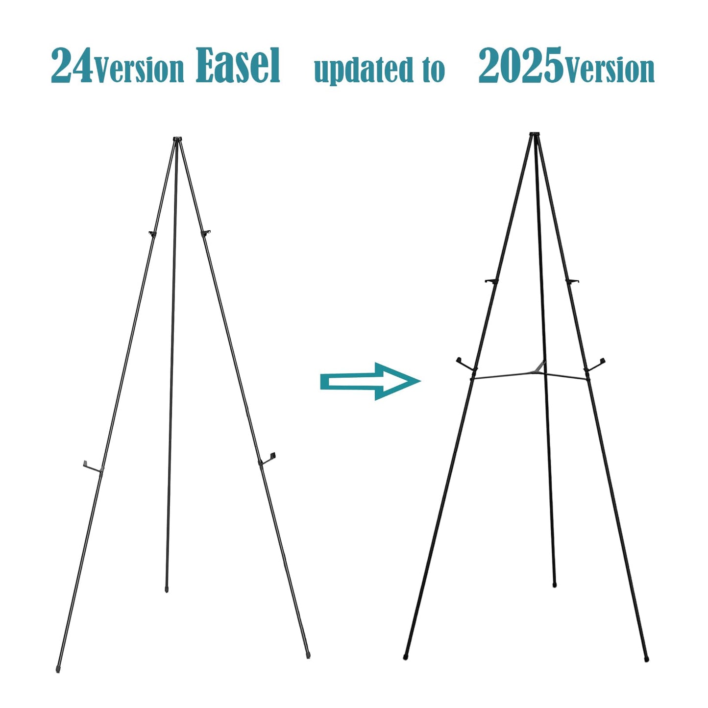 JIUYE 63" Instant Easels Stand for Wedding Sign & Posters,Adjustable Metal Easels for Display Painting Canvas,Folding Tripod with Portable Bag by JoyYeux,Black 3Pack