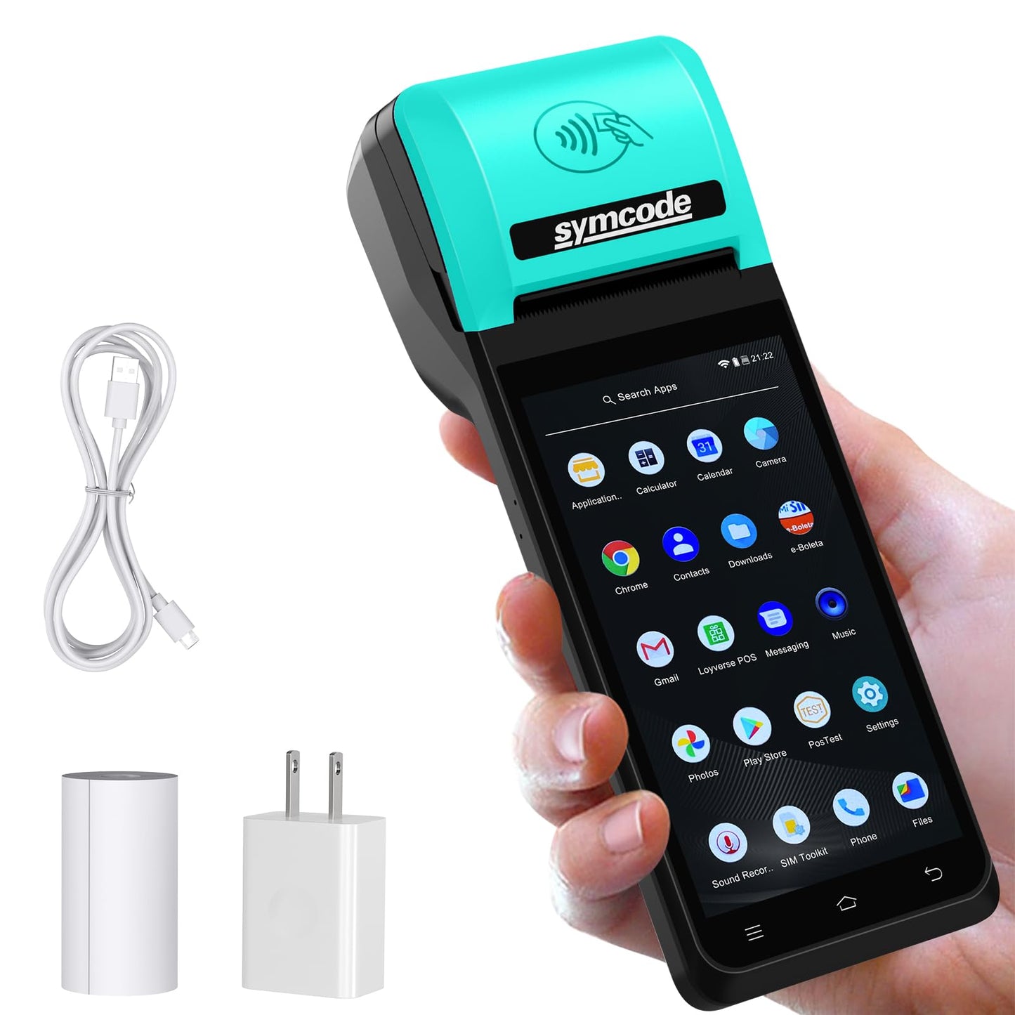 POS PDA Thermal Receipt Printer Handheld Printer Mobile POS Machine 5.5" Touch Screen 58mm Thermal Printer Android 12 Support 4G:FDD-LTE,TD-LTE 3G: WCDMA 2G: GSM,GPRS Hot spot 3GB Ram +16GB ROM&NFC