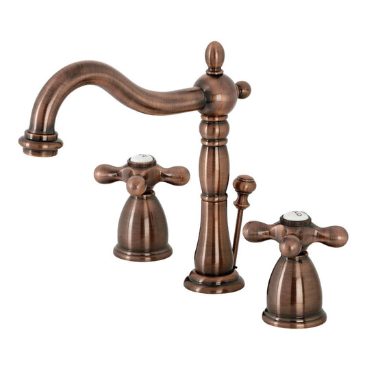 Kingston Brass KB197AXAC Heritage Widespread Bathroom Faucet, Antique Copper, 11 x 6.5 x 8.06
