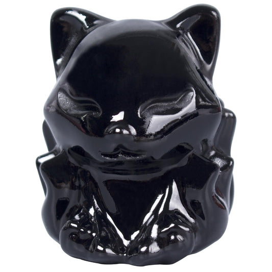 QLRSUXN Black Obsidian Nine Tailed Fox Decor,2 Inch Healing Crystals Fox Statue,Lucky Guardian Pocket Fox Figurines as Women’s Gifts,Fox Figurine for Office Home Decor and Ornament.