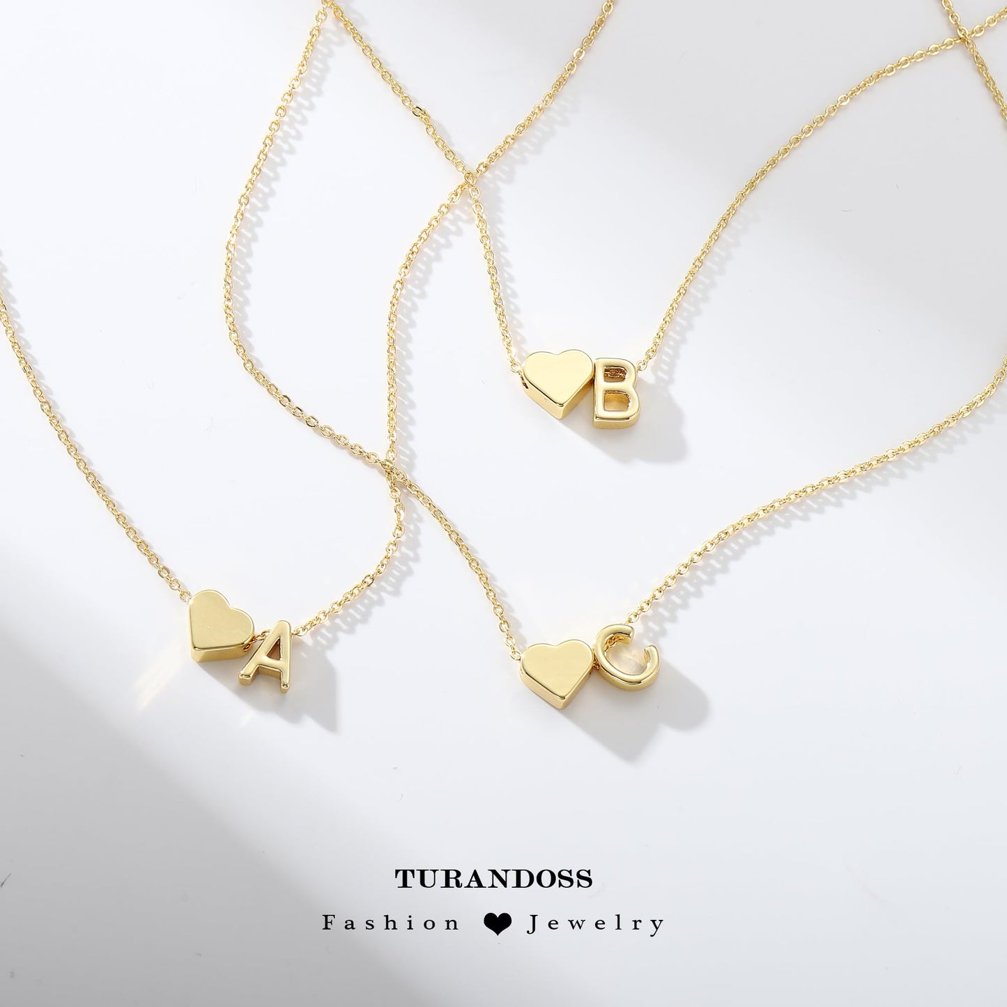 Turandoss Heart Necklaces for Women Trendy, Tiny Heart Initial W Dainty Birthday Gifts Initial Necklaces for Women Jewelry