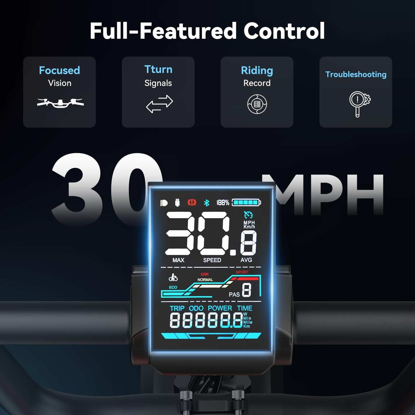 Jasion RetroVolt Electric Bike for Adults, 2000W Peak - 30MPH Electric Dirt Bike, 48V 13AH Battery, 70Miles Max Range Electric Motorcycle, 20'' X 4'' Fat Tire All-Terrain E-Bike