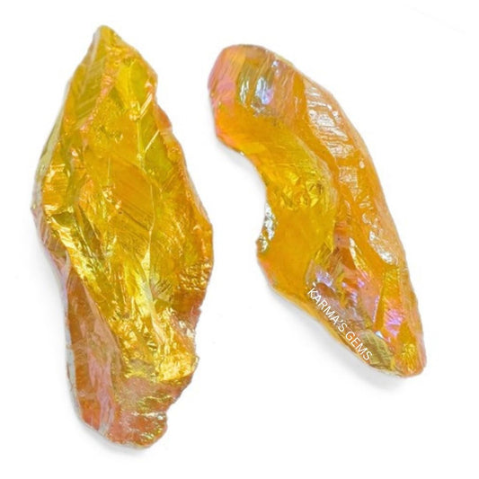 Crystals, Rocks, Jade, Crystals and Healing Stones, Witchcraft Supplies, Healing Crystals, Stones, Healing Stones, Rock Collection, Agate, Raw Stones (Tangerine Aura Quartz, 2 Pcs)