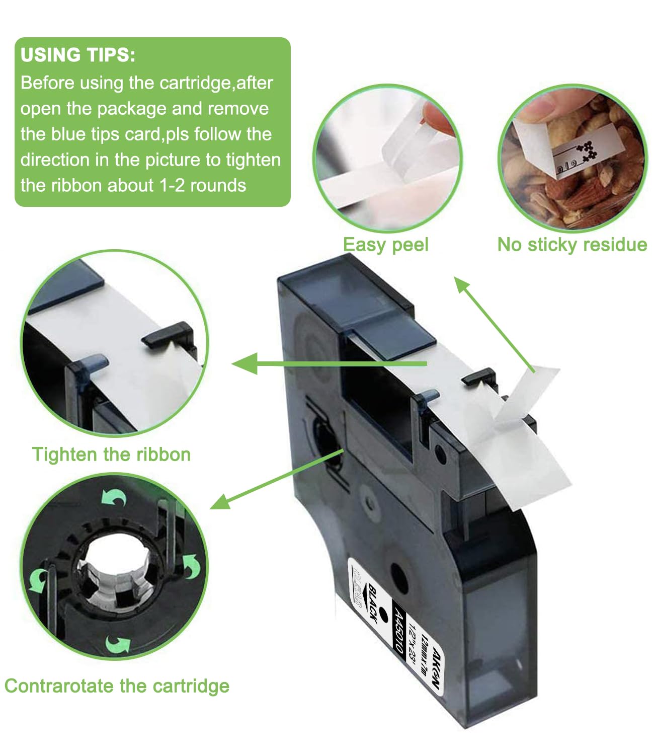 3-Pack Label Maker Tape Compatible with DYMO D1 Label Tape 45013 S0720530 Replace for D1 A45013 Refills, Black on White, 1/2 In x 23Ft, for Dymo LabelManager 160 420P 210D 280 360D PnP 220P 260P 500TS