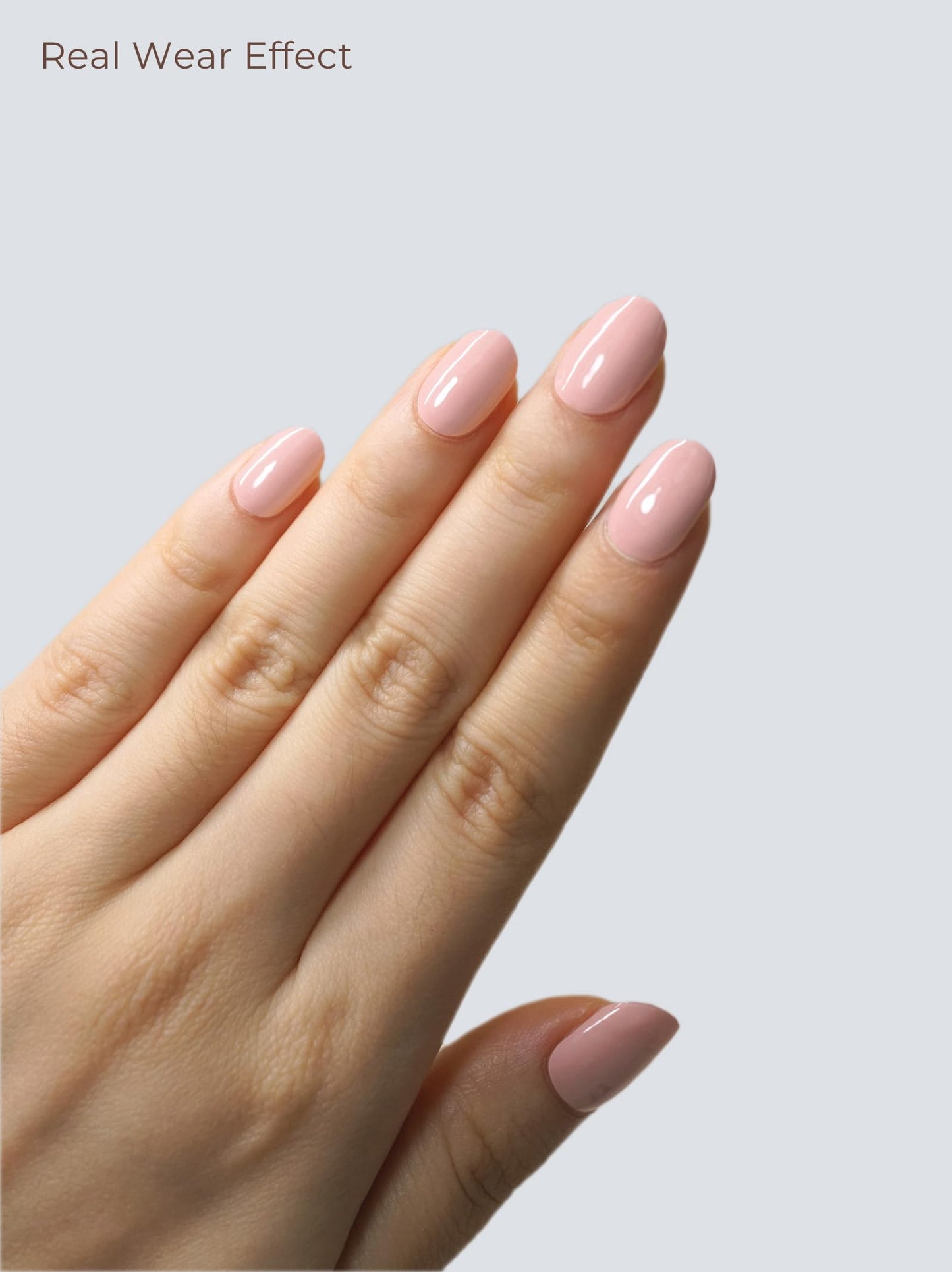 Beaolata Real Gel Nail Strips (No UV Light Needed) - 44Pcs Salon Quality Nail Stickers - Long Lasting Polish Wraps for Women, Easy Apply & Remove (Baby Blossom Pink)