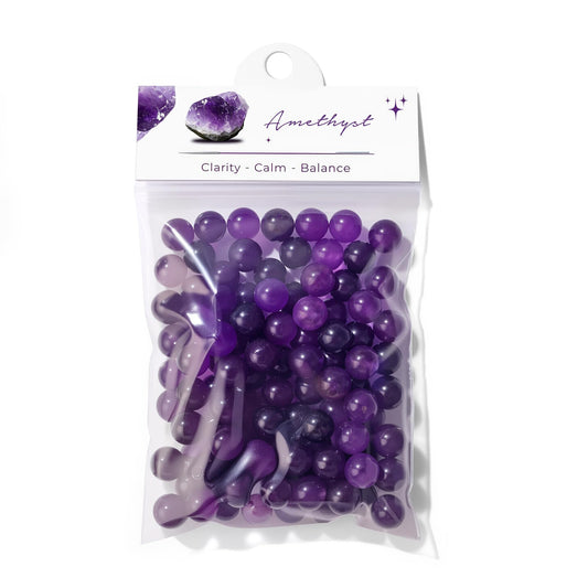 Raicegs 100pcs 8mm Amethyst Beads Natural Gemstone Beads Round Loose Beads for Jewelry Making DIY Bracelets Necklace