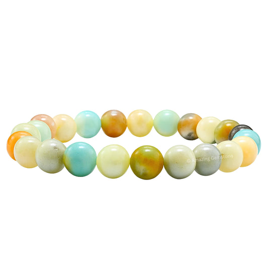 Amazing Gemstone Crystal Bracelet for Women Men's Gifts - Protection Healing Crystal Bracelet - 8mm Gemstone Beaded Stretchable Bracelet Pulseras Para Hombres Mujer Stocking Stuffers Mothers Day Gift (Mex Amazonite)