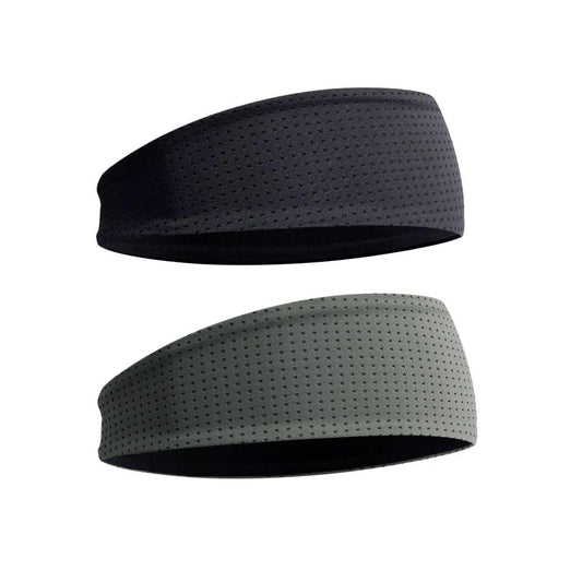 rightlee Quick Absorbing Sports Headband – Fast Drying Sweatband for Running, Yoga, Gym, Workout, Tennis, Basketball – Soft, Lightweight, Stretchy, Hair Band for Men and Women, 2 Pack Black & Gray