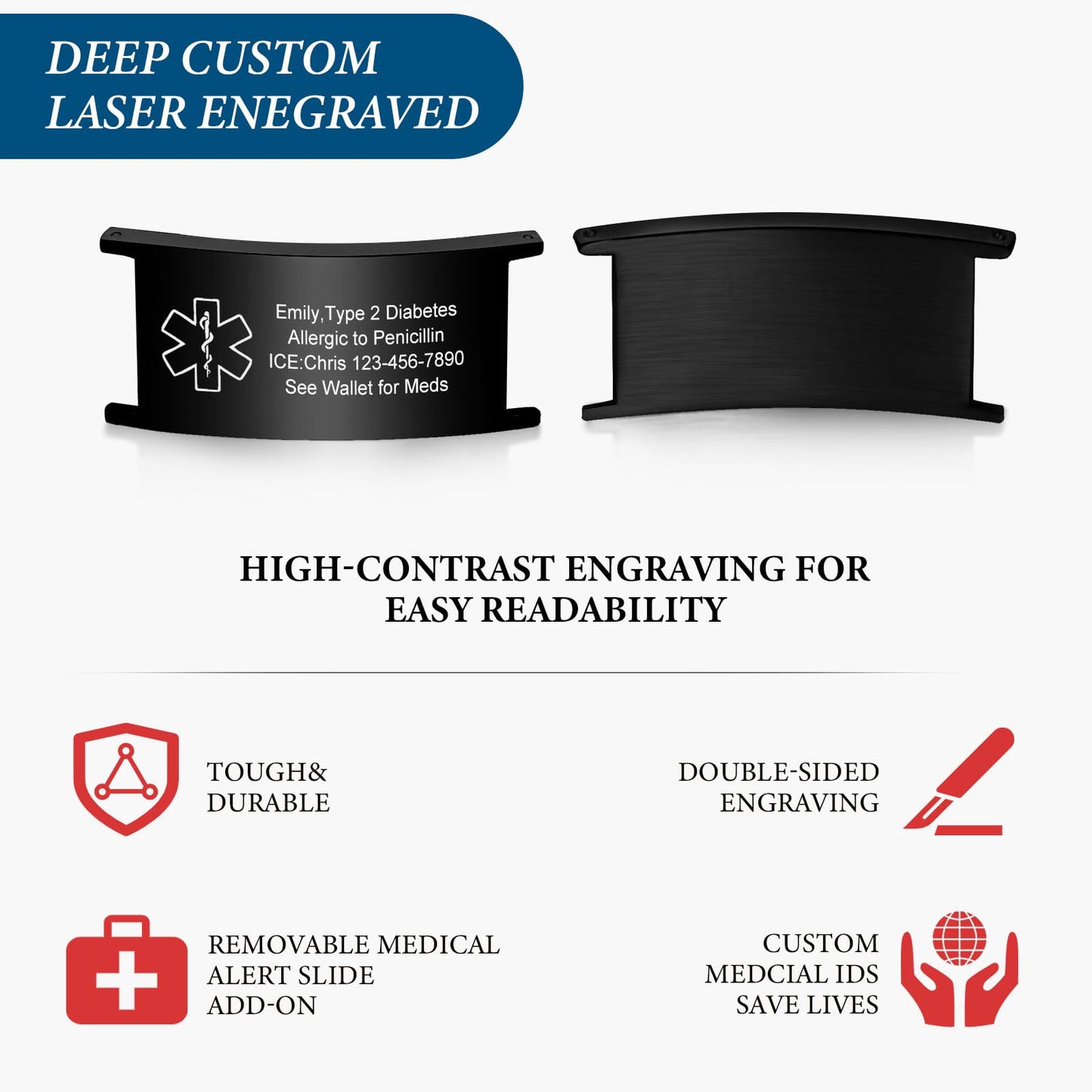 VNOX Dnr(Do Not Resuscitate) Medical Alert Bracelets for Men Patients Stainless Steel Emergency Bracelets Wristbandersonalized Mens Life Health Alert Bracelet