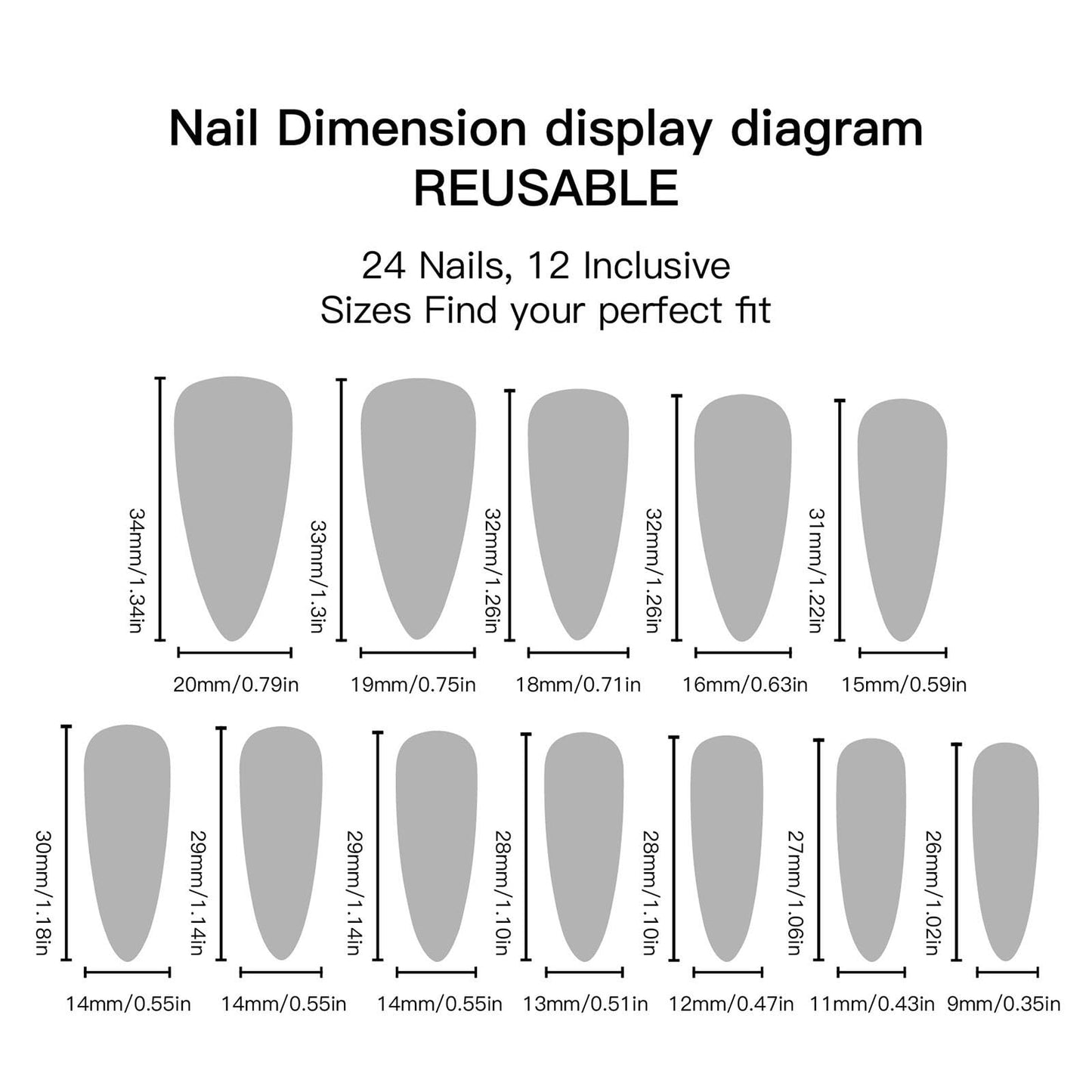 RUOKEXIN Long Almond Press on Nails French Tip Fake Nails Black False Nails with Rhinestones Designs Stiletto Nail Press ons Sparkly Artificial Nails for Women 24Pcs