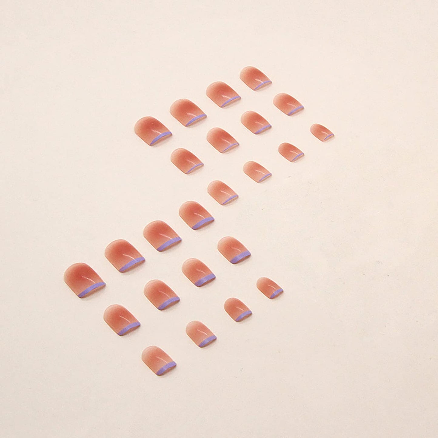 Press on Nails French Tips Short Coffin Shape Full Cover Reusable False Nails Kits Glue on Nails with Designs Artificial Glossy Fingernails Acrylic Fake Nails for Women Stick on Nails Square