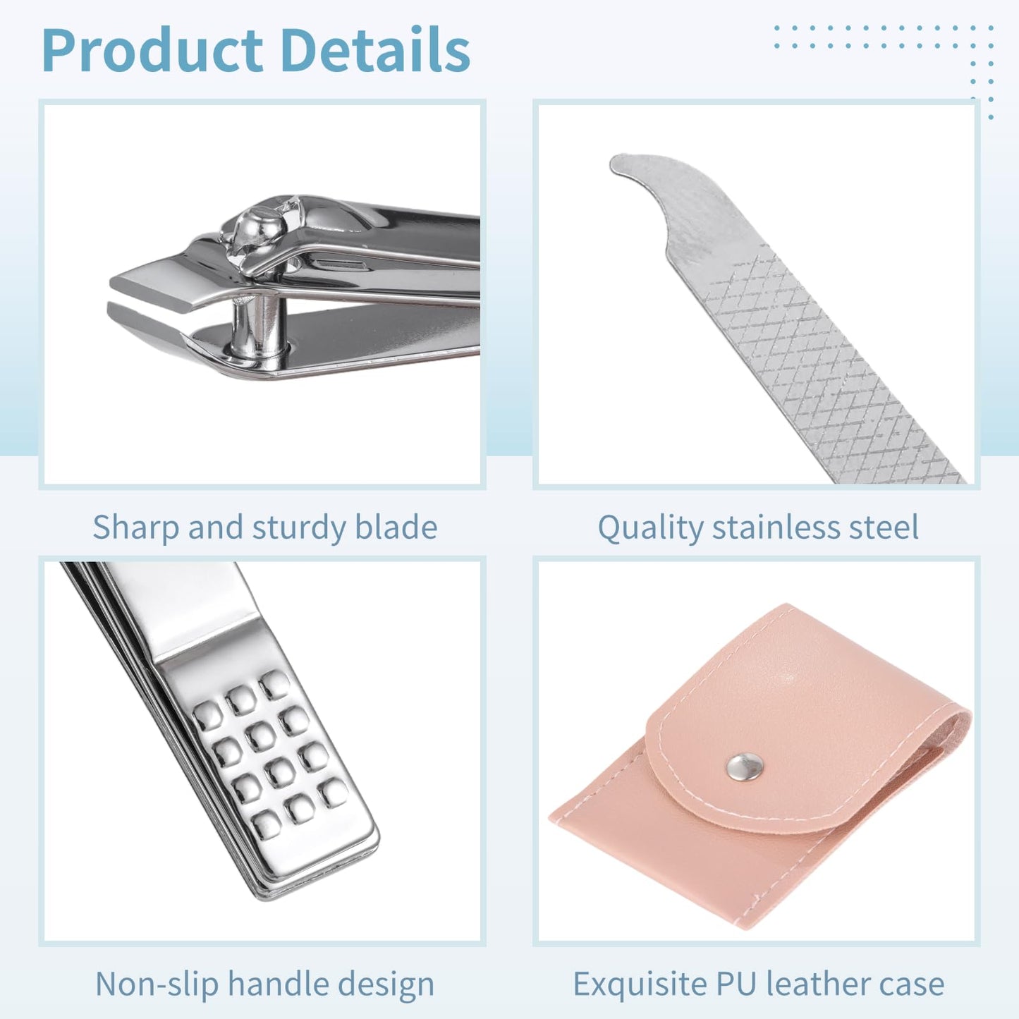 30 Pcs Nail Clipper Set, 4-in-1 Manicure Kit Bulk, Stainless Steel Nail Care Kit with PU Leather Folding Case, Portable Travel Manicure Essentials for Home, Salon & Gifting