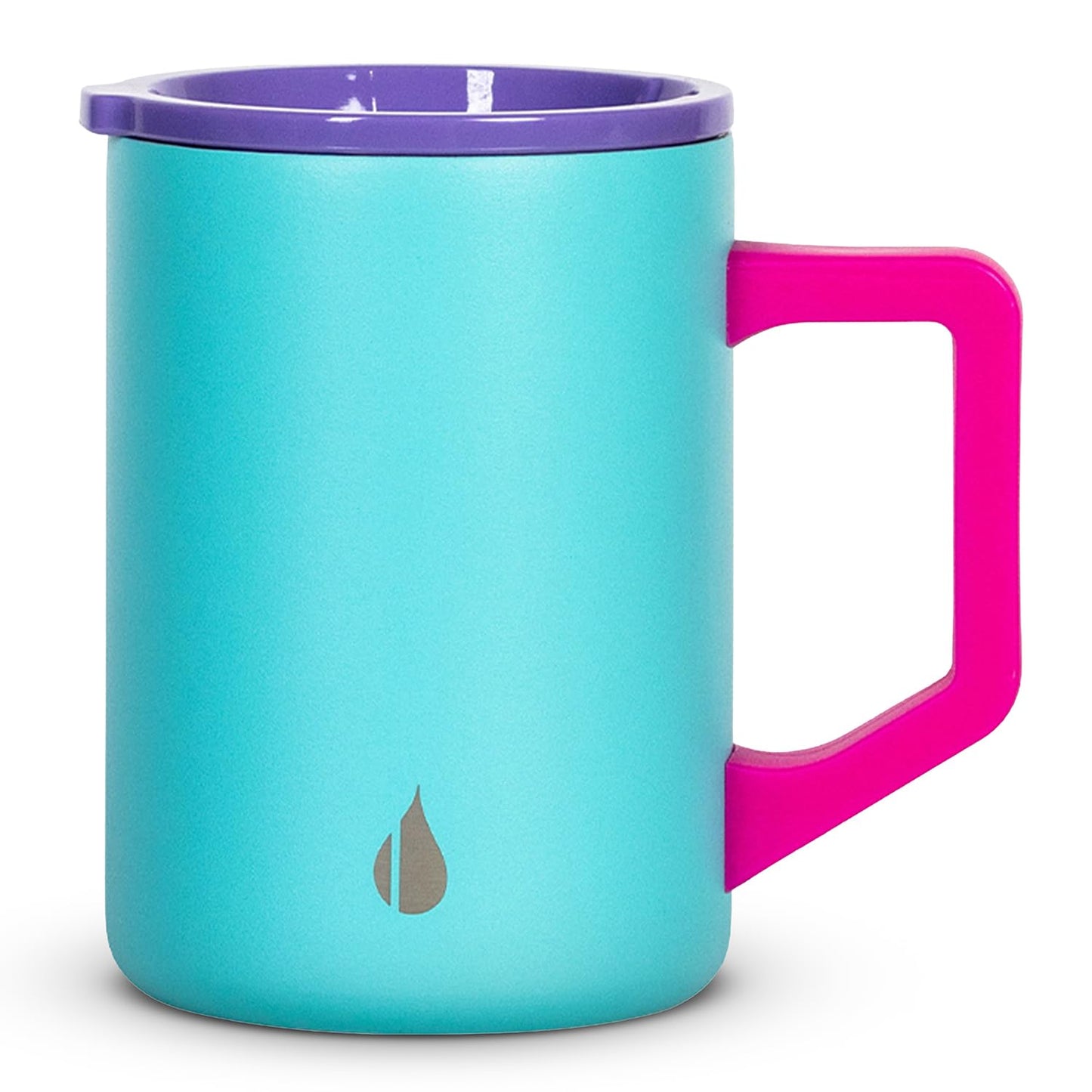 Elemental Insulated Coffee Mug - Triple-Wall Stainless Steel Summit Travel Cup for Hot and Cold Drinks - Thermal Coffee Mug with Lid and Handle for Camping, Office & Trave 16oz - Blue Tie Dye