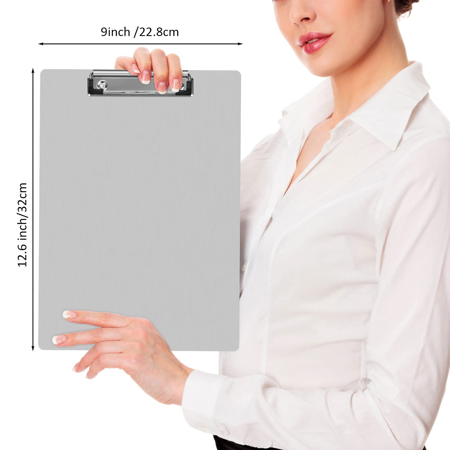 Epakh 4 Pieces Clipboard Bulks Metal Clipboard Aluminum Office Low Profile Clip Standard A4 Letter Size Metal Clip Board, Size 12.5 x 9 Inch