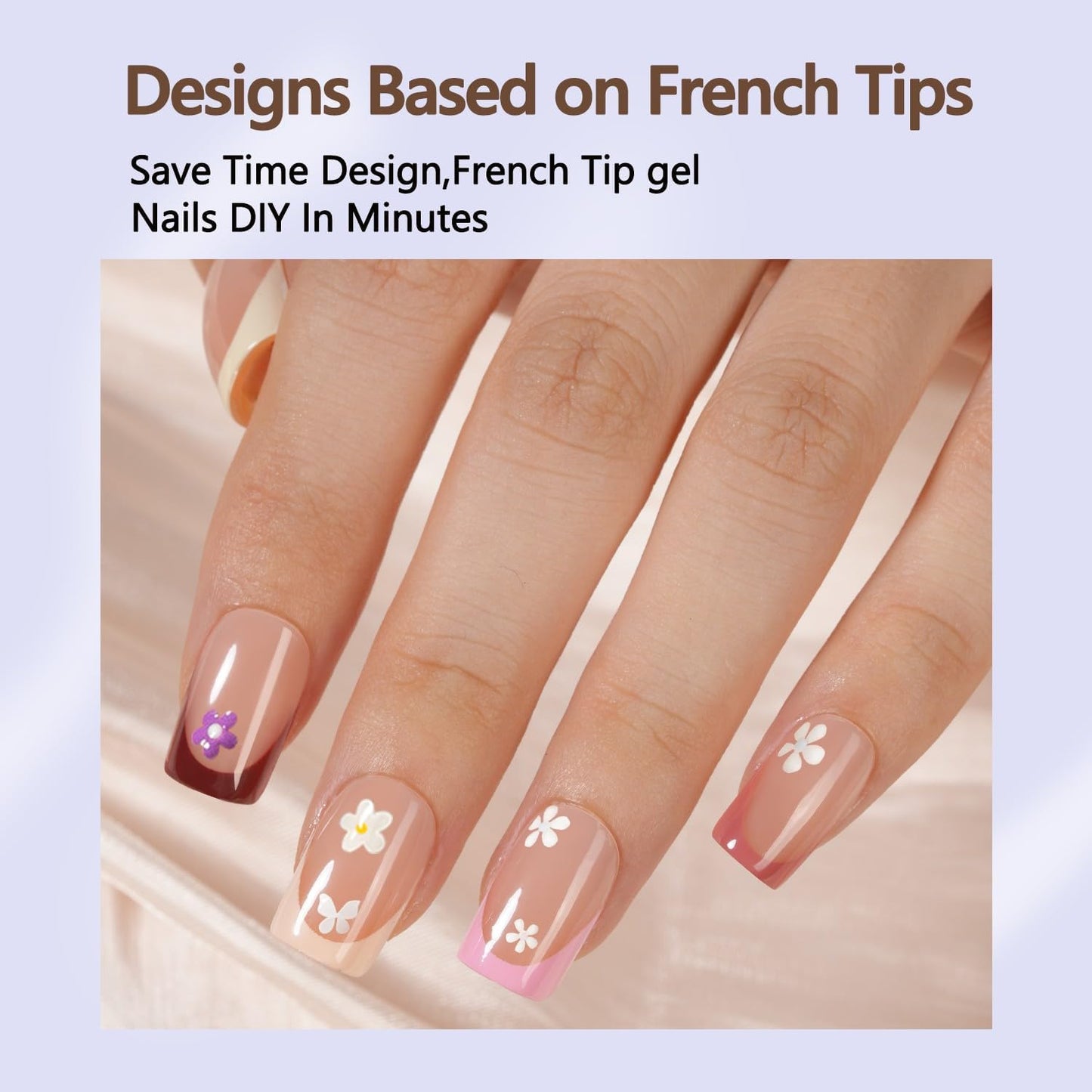 Misssix French Tip Press On Nails, 160Pcs French Gel Nail Tips Short Square, Soft Gel Fake Nails, X-BASIC Tips Starter Kit for Nail Art DIY 16 Sizes