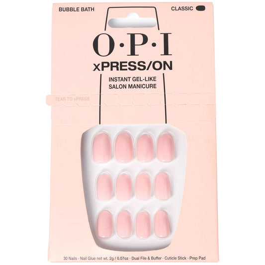 OPI xPRESS/ON Press on Nails | Short Round Light Solid Nail Art Press On Nails | With Nail Glue | Long Lasting, Reusable, Non-damaging