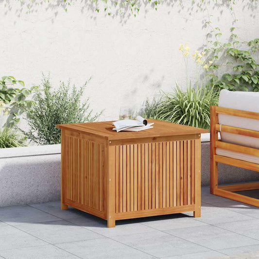 Tonture Natural Acacia Wood Storage Box, 29.5x29.5x22.8 in, Outdoor Deck Bin, Patio Furniture, Garden Tool Chest, Weather-Resistant