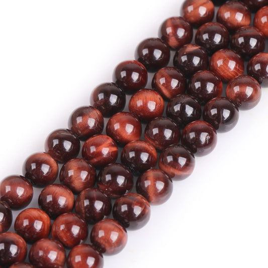 GEM-Inside Natural AAA Grade 8mm Red Tiger Eye Loose Stone Beads for Jewelry Making Beads Strand 15"