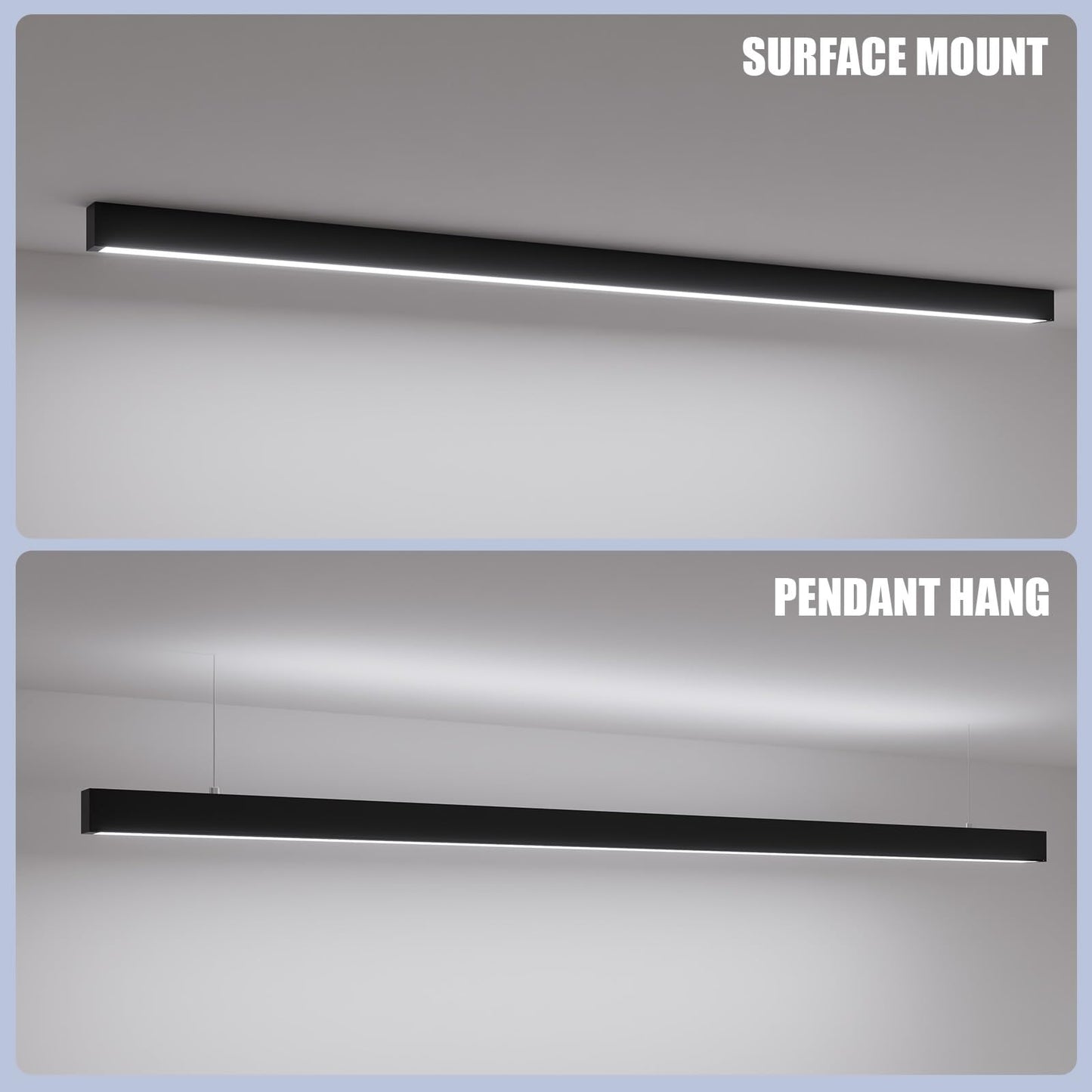 8FT LED Linear Light,100/90/80/70/60W Up and Down Light, 3000/4000/5000K CCT,Commercial And Residential Linear Lights Fixture for Office,Pendant Lights for Home,Shop,Garage,Basement,School-4Pack