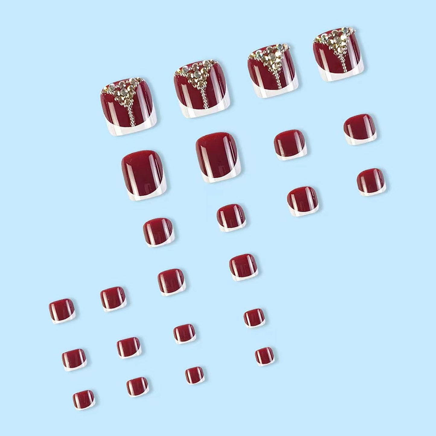 FIEONCIY Press on Toenails with Designs Acrylic Fake Nails for Toe Artificial False Nails with Charms Press on Toe Nails for Spring Summer Stick on Toenails for Women Girls(WSJ2518)
