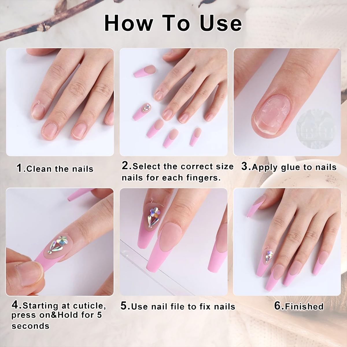 30Pcs Christmas Press on Nails Medium Almond French Tip Fake Nails Xmas Trees Flower False Nails with 3D Pearl Red Gems Gilding Bow Design Full Cover Glue on Nails Artificial Stick on Nail for Women