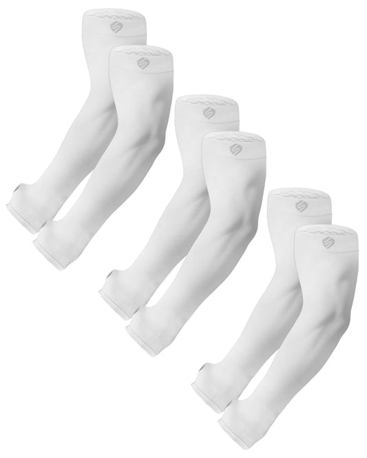 SHINYMOD Arm Sleeves for Men Sun Protection Compression Cooling Women UV Sleeves for Arms to Covers Hand, 3 Pairs