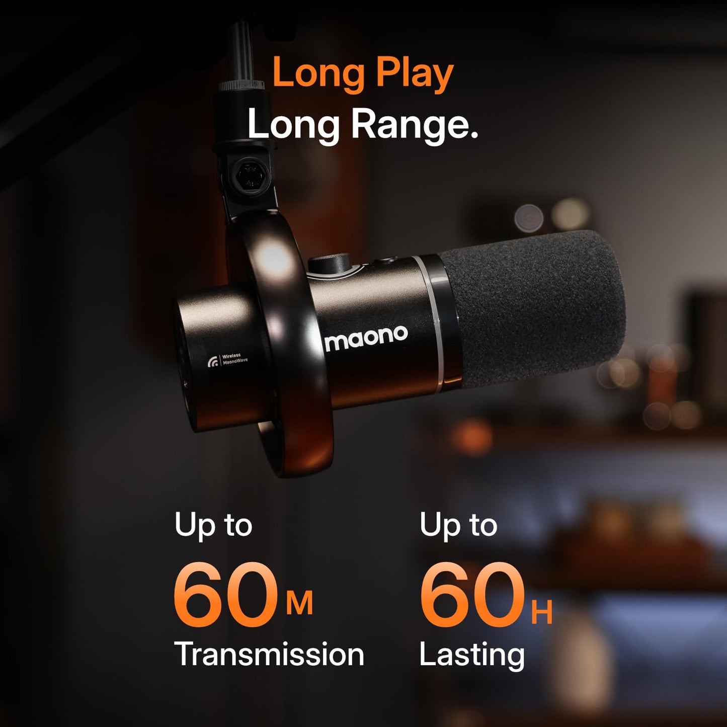MAONO PD200W Hybrid Wireless Podcast Equipment Bundle for 2, XLR USB Dynamic Microphone Kit with 2 Desktop Stand, Software, Noise Cancellation, for Co-hosted podcast, Vocal Recording, Content Creation